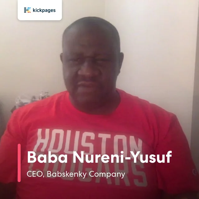 Babatunde Nureni-Yusuf Kickpages Customer Story