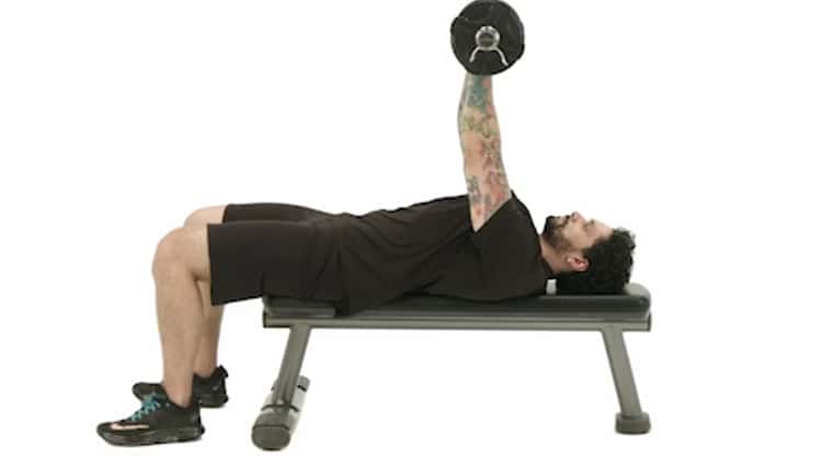 Triceps con barra online romana