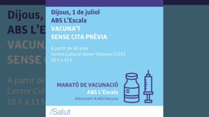 Els ciutadans de 30 a 34 anys poden demanar cita per vacunar-se des d'aquest dilluns