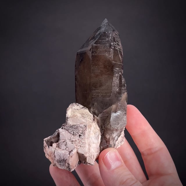 Smoky Quartz w/ Microcline (Bob Reynolds Coll.)