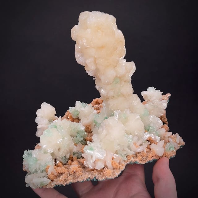 Large Stilbite stalactite with Apophyllite