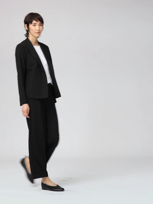 Washable Flex Ponte High Collar Jacket | EILEEN FISHER