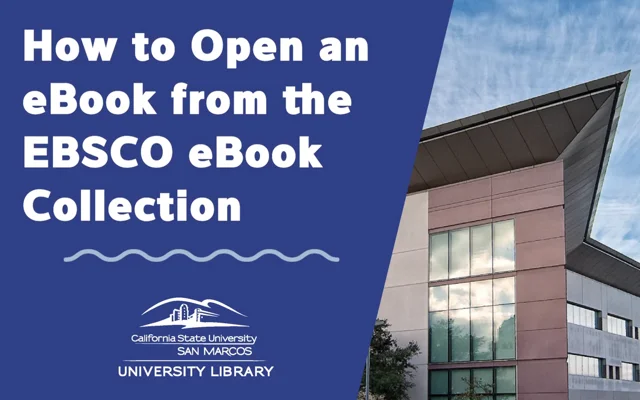 EBSCO ebooks - ebooks - CSUSM Library Guides at California State University  San Marcos