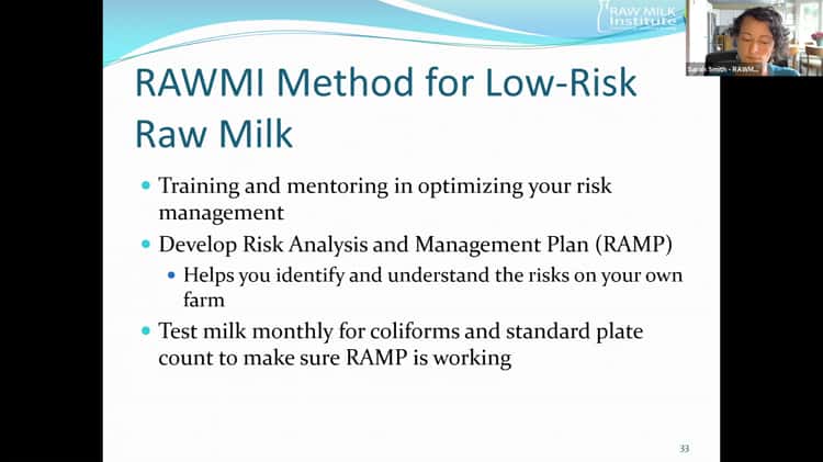 PART 4 - Raw Milk Risks and RAWMI Method (Raw Milk Risk Management  Training) on Vimeo