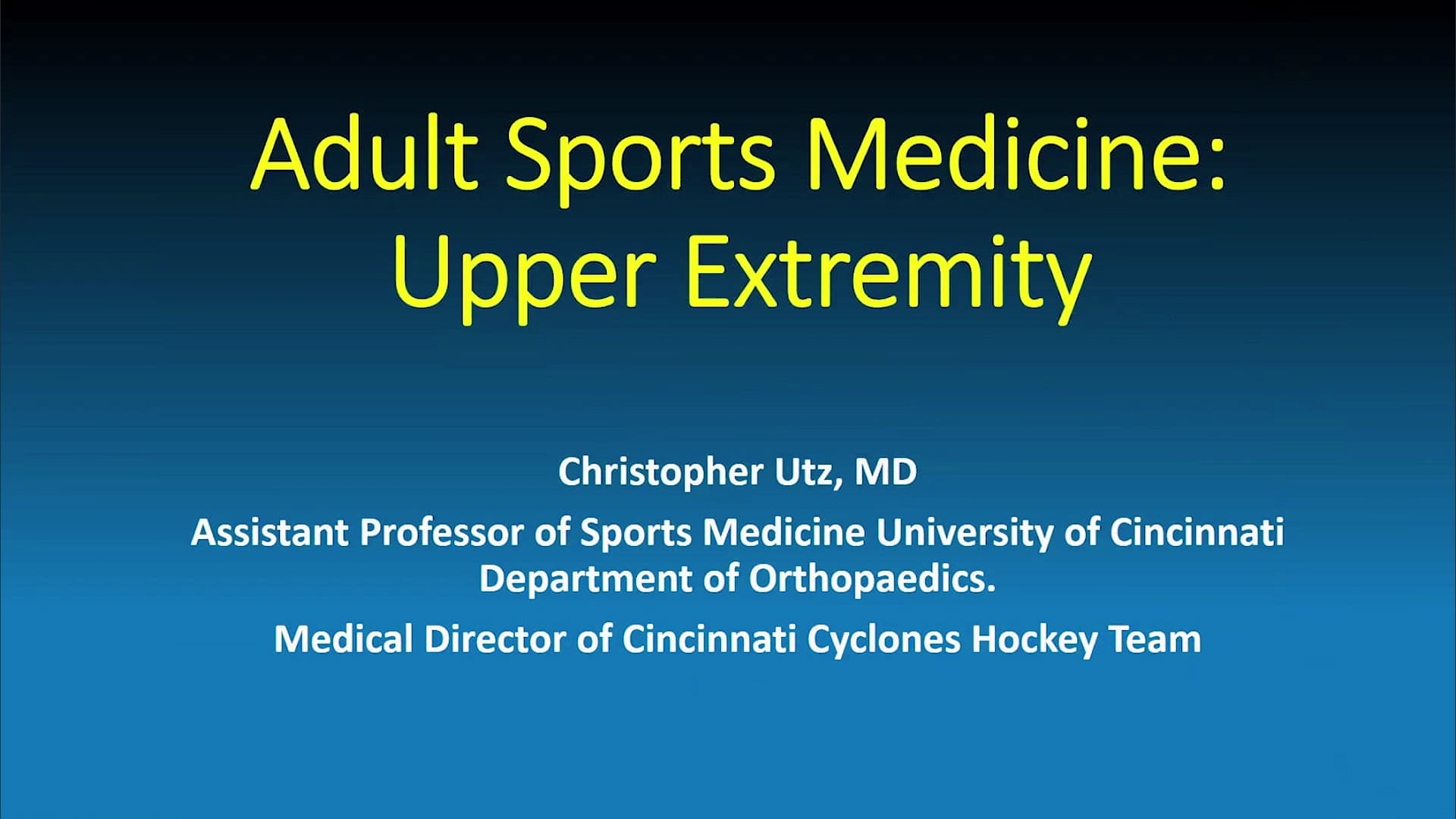 27. Adult Sports Medicine Upper Extremity.mp4 on Vimeo