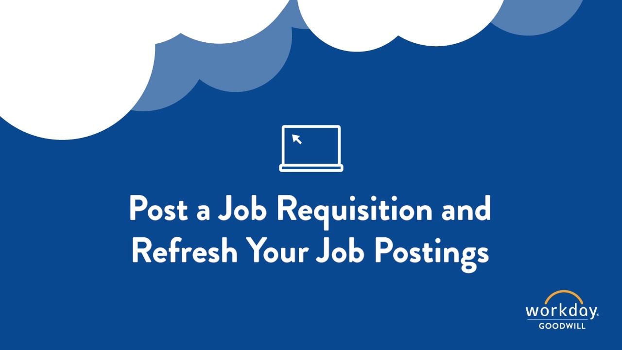 Post A Job Requisition And Refresh Your Job Postings Workday On Vimeo