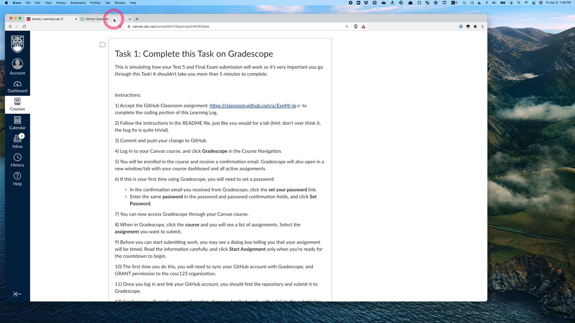 Submitting your GitHub Classroom assignment via Gradescope on Vimeo