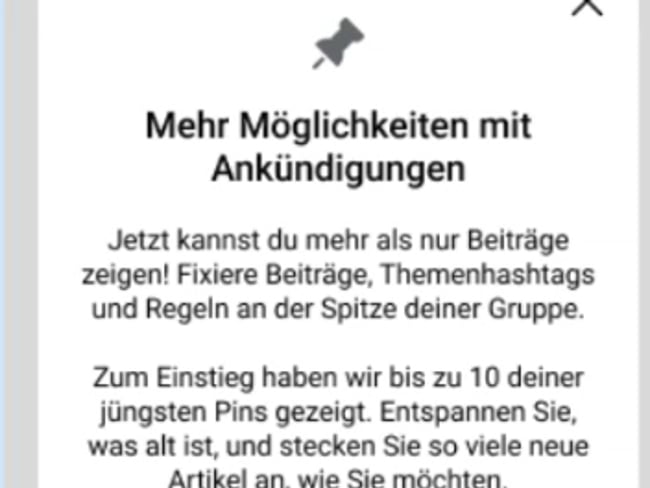 Die neuen Ankündigungen für FB Gruppen Teil 2