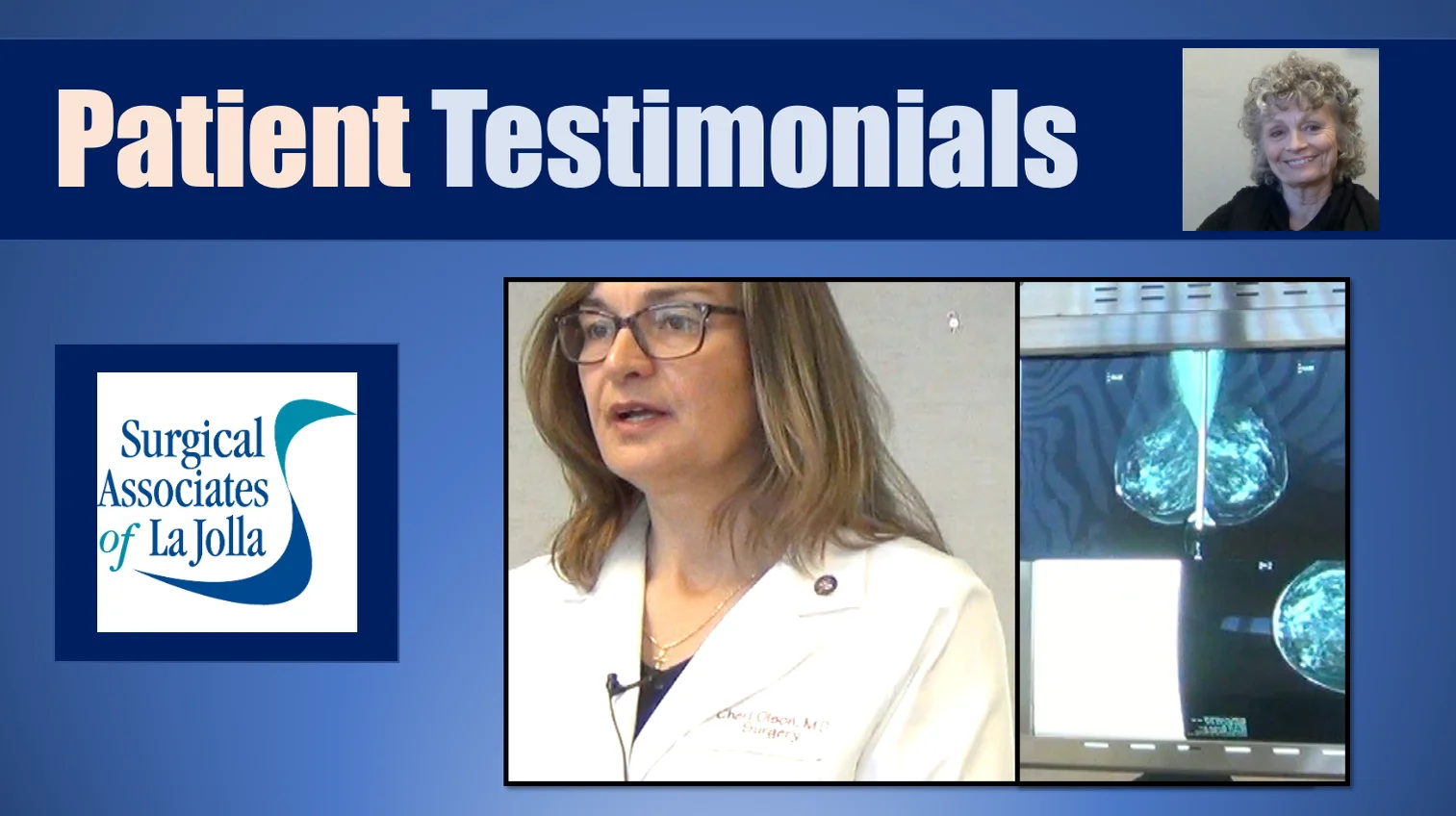 Testimonial - Surgical Associates of La Jolla - Dr Cheryl Olson on Vimeo