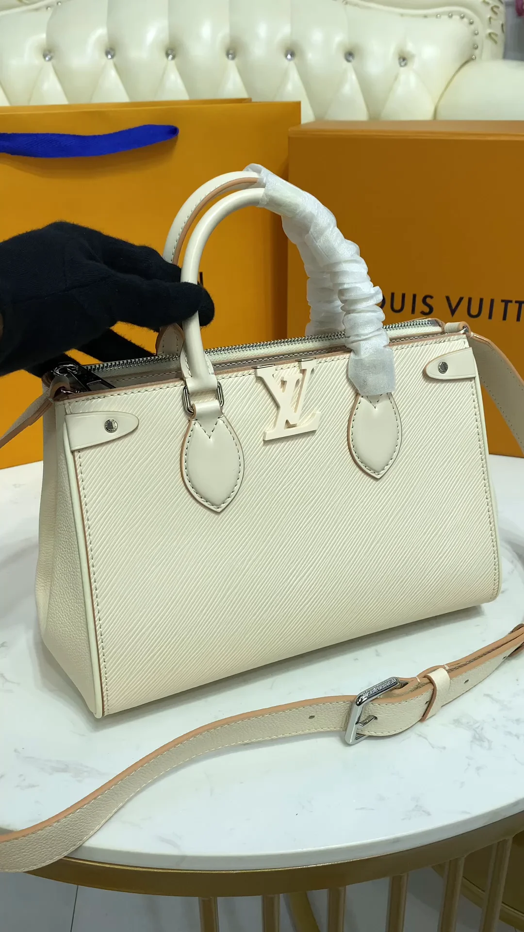 Louis Vuitton Shoulder Bag Way Epi Grenelle Tote Pm M57681 White Handbag