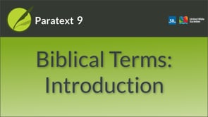 Biblical Terms: Introduction