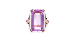15.00 Carat Amethyst and .30 ct. t.w. Multi-Gemstone Bumblebee Ring in 18kt Rose Gold Over Sterling