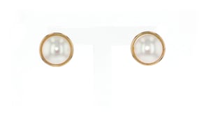 11.5-12mm Cultured Pearl Earrings in 14kt Yellow Gold