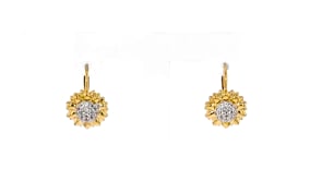 40 ct. t.w. White Topaz Sunflower Drop Earrings in 18kt Gold Over Sterling