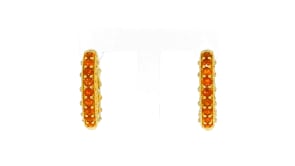 Fire Opal Hoop Earrings in 18kt Gold Over Sterling