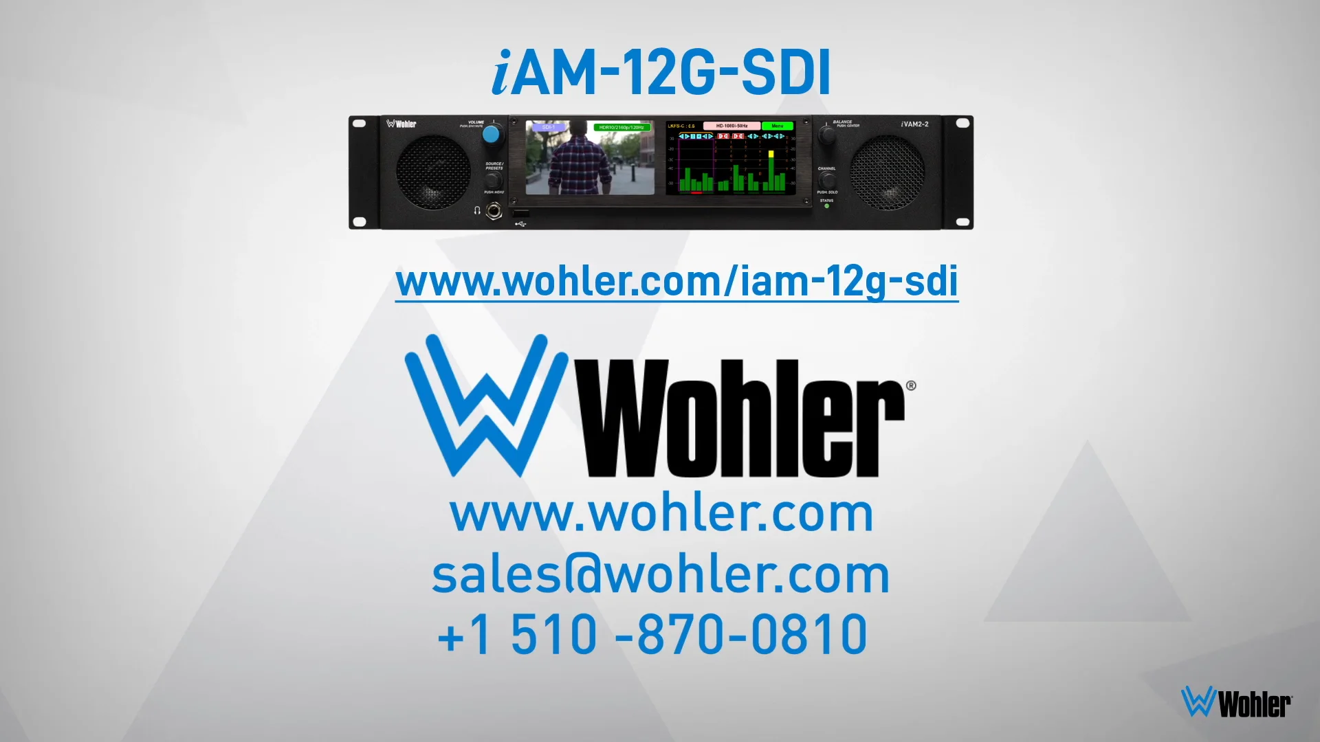 Wohler Multichannel Audio and 12G/4K Video Monitoring