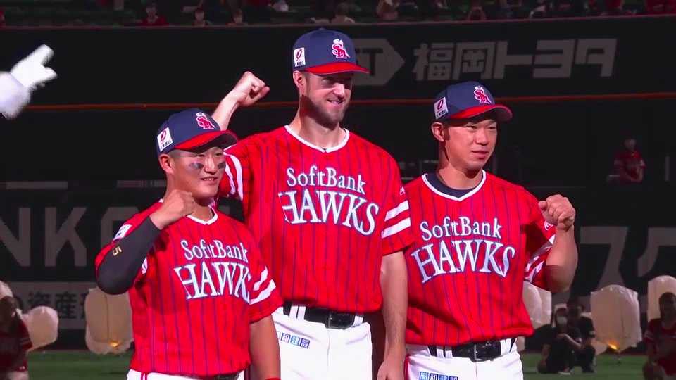 ホークス・長谷川選手・レイ投手・野村選手ヒーローインタビュー 7/12 H-E