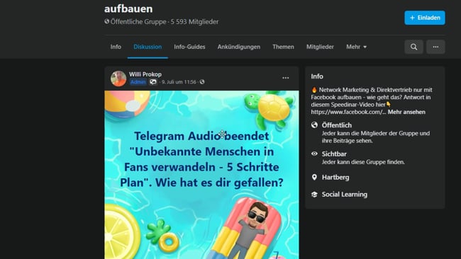 Die Macht eines einfachen Textpostings von mir