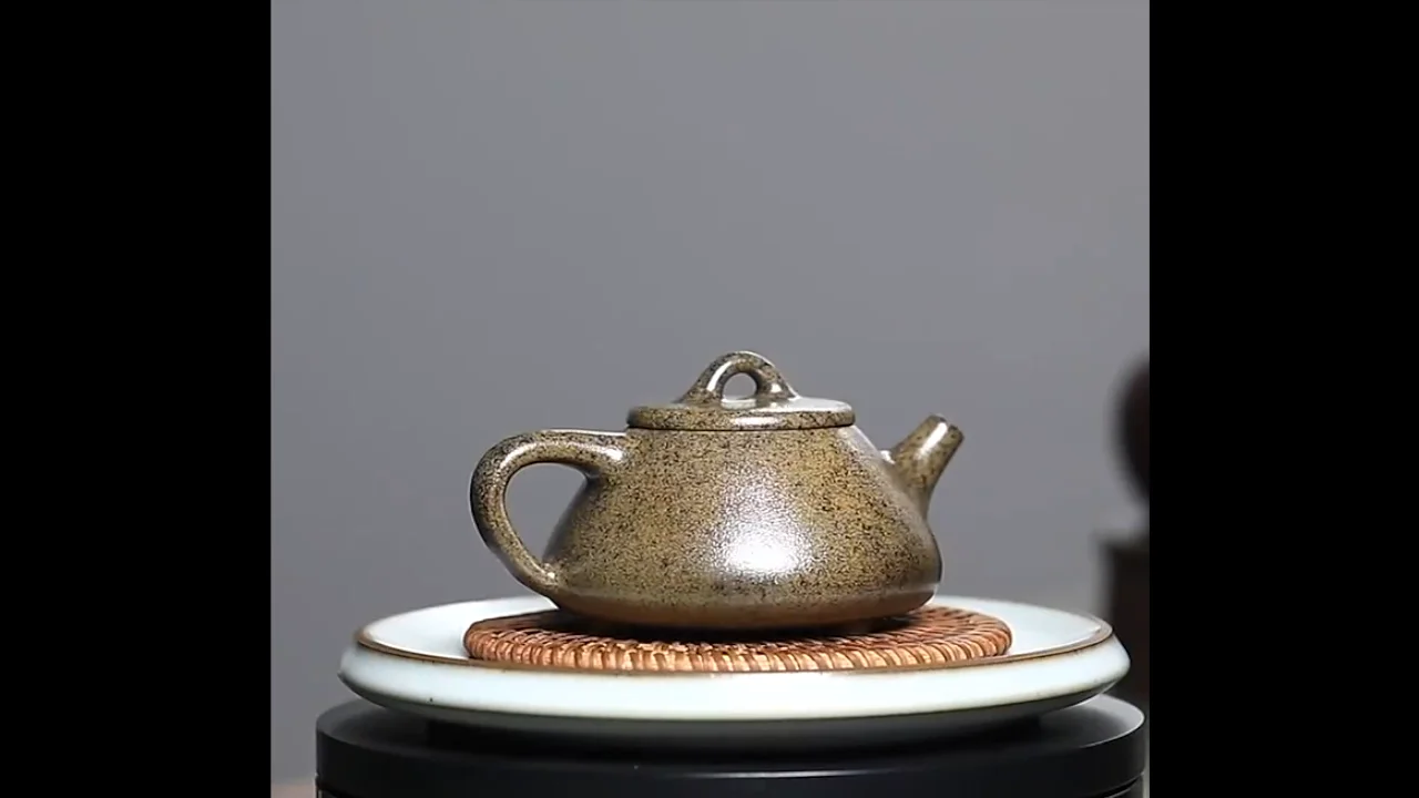 柴烧石瓢宜兴壶段泥石瓢紫砂壶200ml | Teasenz