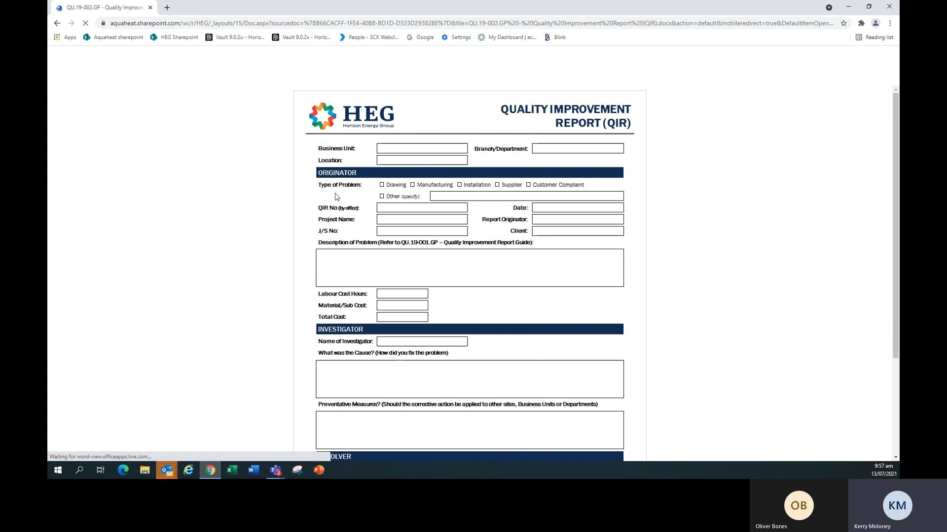 QIR Form Sharepoint on Vimeo