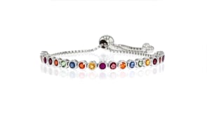 2.85 ct. t.w. Multicolored Sapphire Bolo Bracelet in Sterling Silver