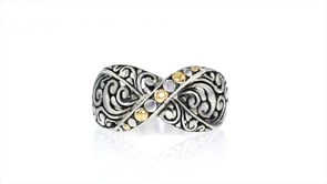 Sterling Silver Bali-Style X Ring with 14kt Yellow Gold