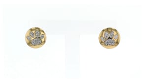 15 ct. t.w. Diamond Paw Print Stud Earrings in 18kt Yellow Gold Over Sterling Silver