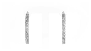 1.00 ct. t.w. Diamond Hoop Earrings in Sterling Silver