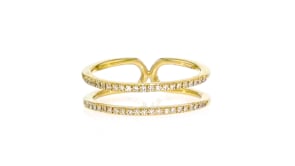 10 ct. t.w. Diamond Double-Row Open-Space Ring in 18kt Gold Over Sterling