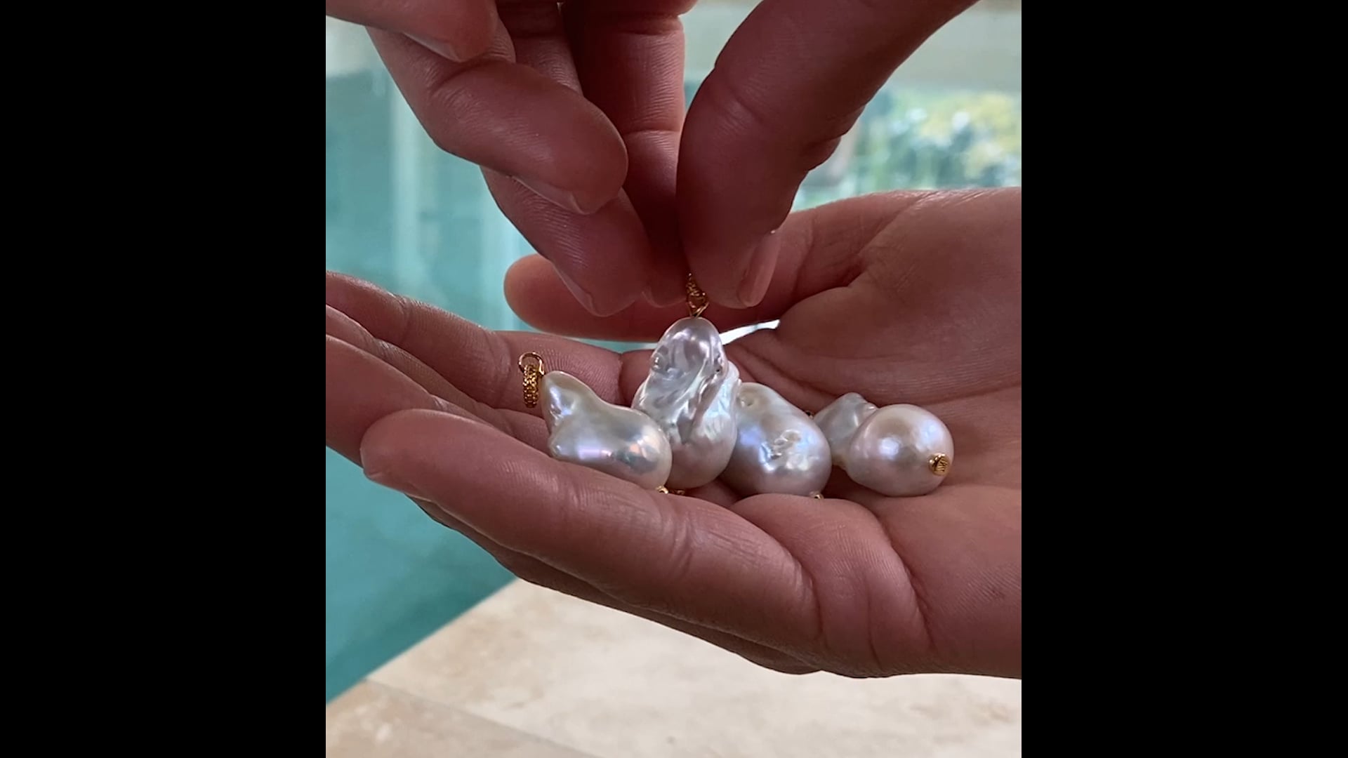 10 Pcs Baroque Pendant Pearl Earrings Mini Cross Charms for