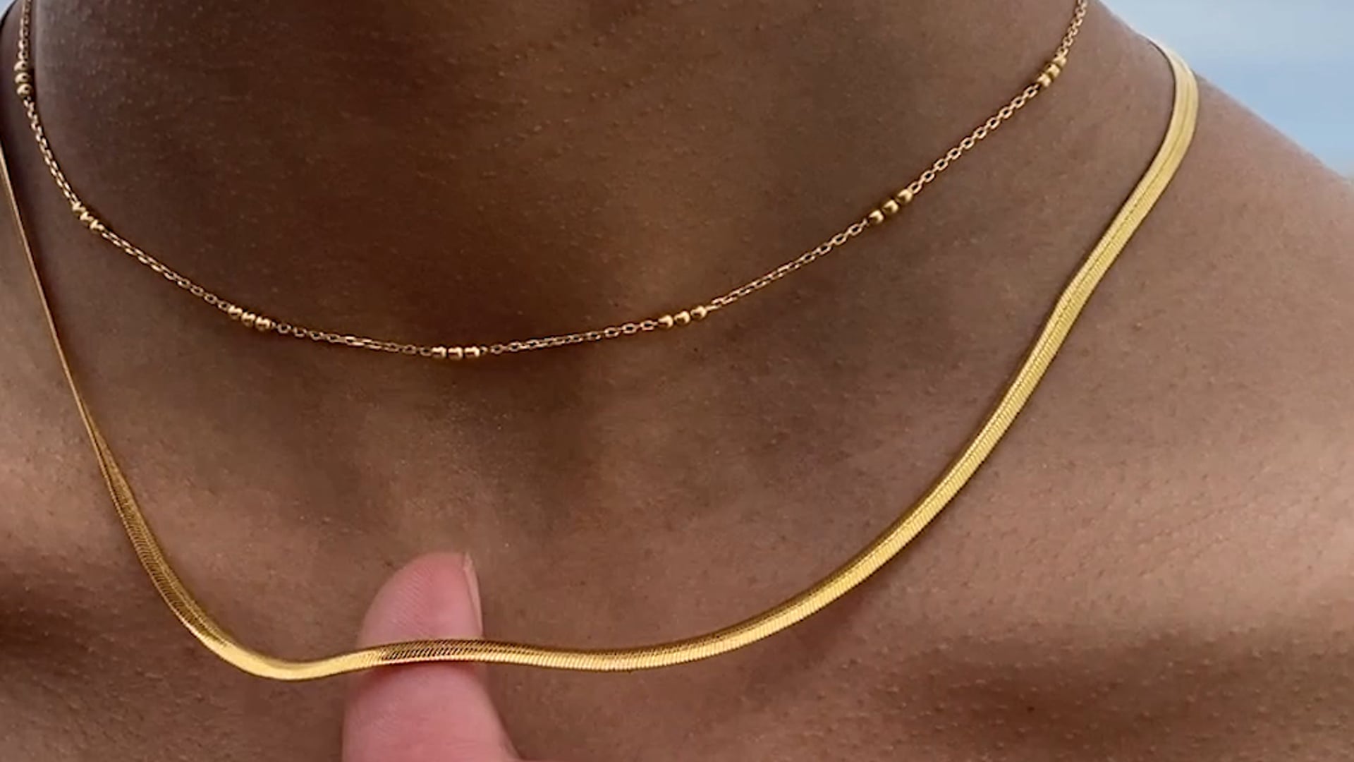 Snake Chain Necklace 46cm/18' in 18k Gold Vermeil on Sterling Silver
