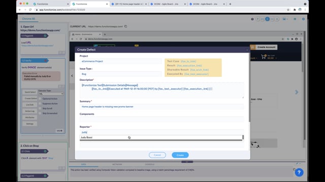 Functionize Jira Integration Workflow