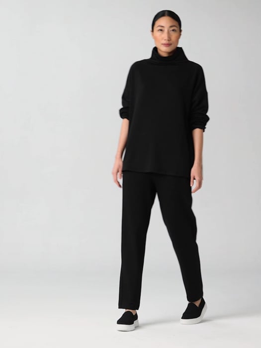 Cozy Brushed Terry Funnel Hug Neck Box-Top | EILEEN FISHER