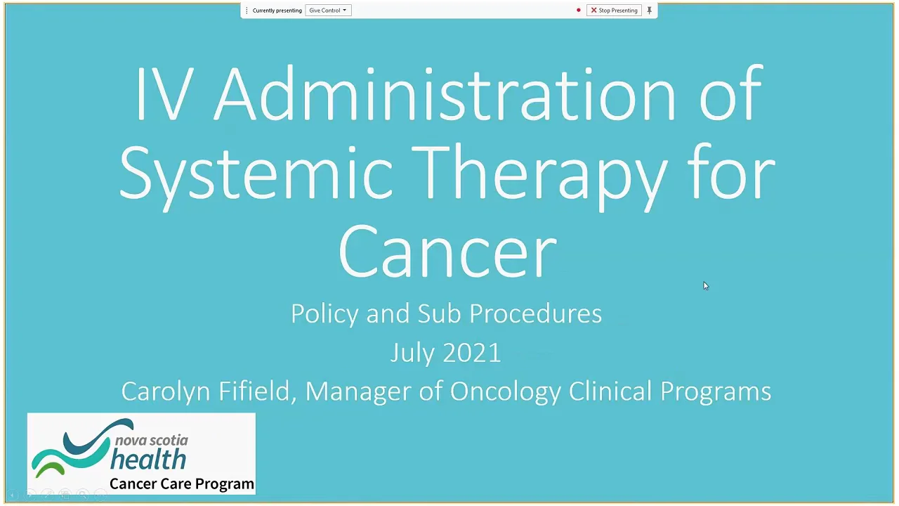 IV Administration of Systemic Therapy for Cancer - Policy and Sub Procedures