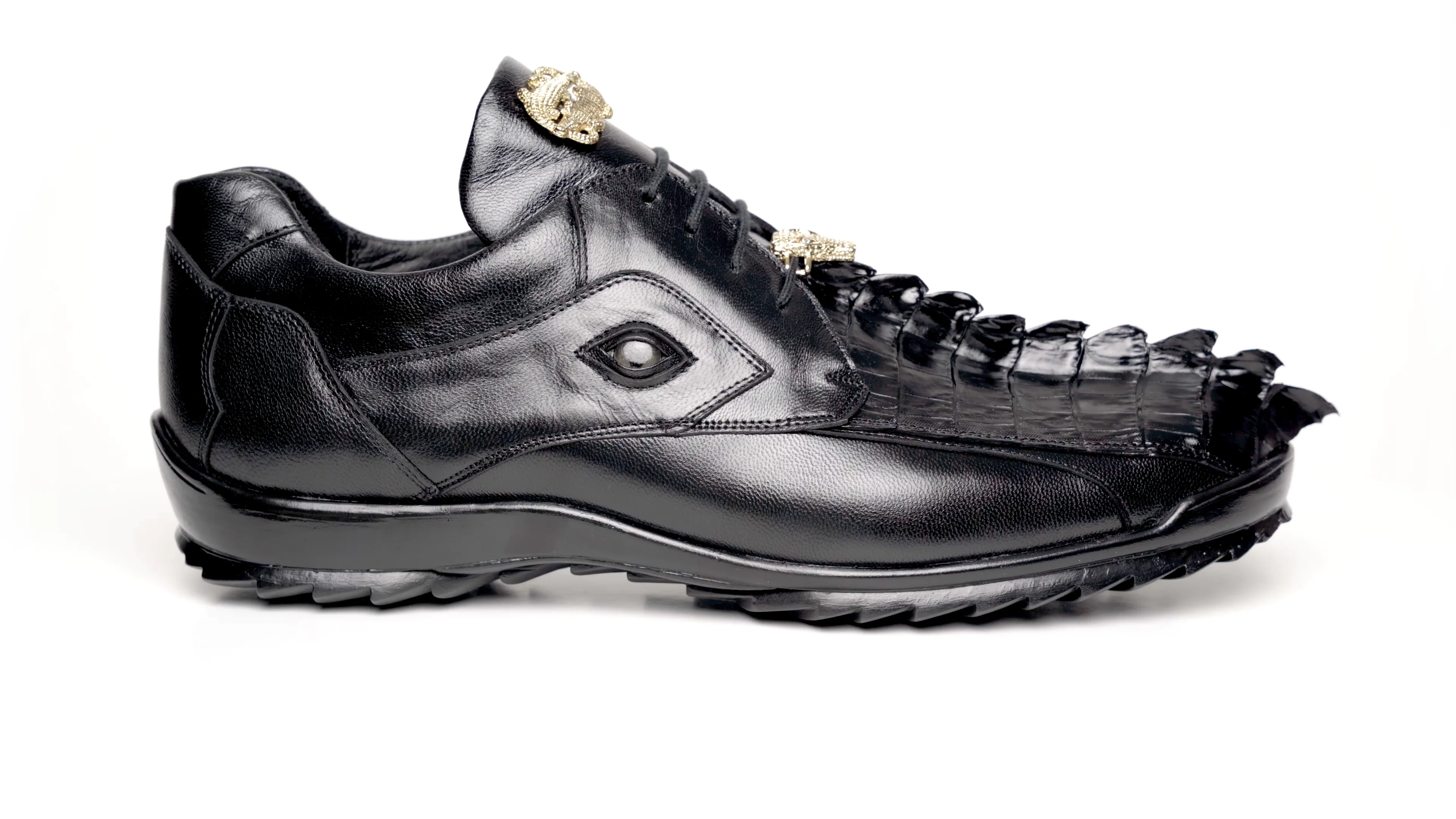 Belvedere Vasco Hornback & Calfskin Sneakers Black (336122