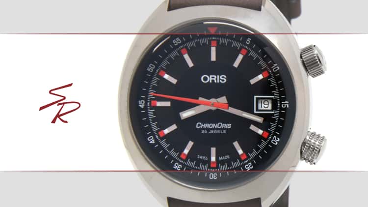 Oris Chronoris Date 39mm Black Dial Brown Leather Strap 01 733 7737 4054 07 5 19 45