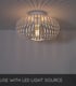 Video Manuela Vintage Flush Ceiling Light - Ø 39.5cm- 1xE27 - White