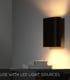 Video Ovalis Modern Up Down Wall Light - 2xE14 - Black
