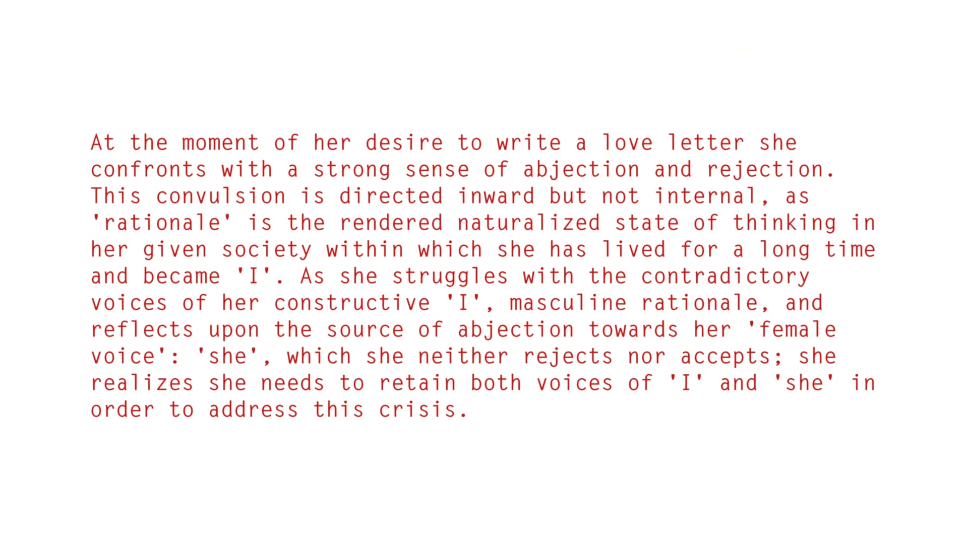 I Tried to write a Love Letter - with My Body