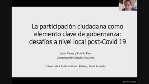 La participación ciudadana como elemento clave de gobernanza: desafíos a nivel local post-Covid 19