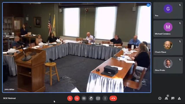 Haddonfield BOE July 15, 2021 Board Retreat and Meeting
