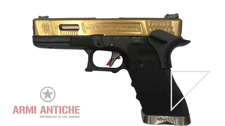 Pistola a Gas Glock 17 G17 Custom - Silver/Oro/Nera - WE (1181) on Vimeo