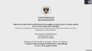 PROYECTO DE INNOVACIÓN DOCENTE SOBRE LITERATURA Y OTRAS ARTES EN LAS AULAS DE SECUNDARIA: CREACIÓN COLABORATIVA DE UNA CUENTA DE INSTAGRAM