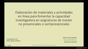 Propuesta didáctica para el fomento de la capacidad investigadora en asignaturas de master no presenciales