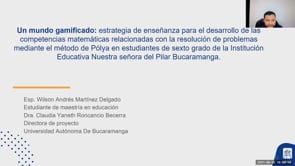 Un mundo gamificado: estrategia de enseñanza para el fortalecimiento de las competencias relacionadas con la resolución de problemas matemáticos