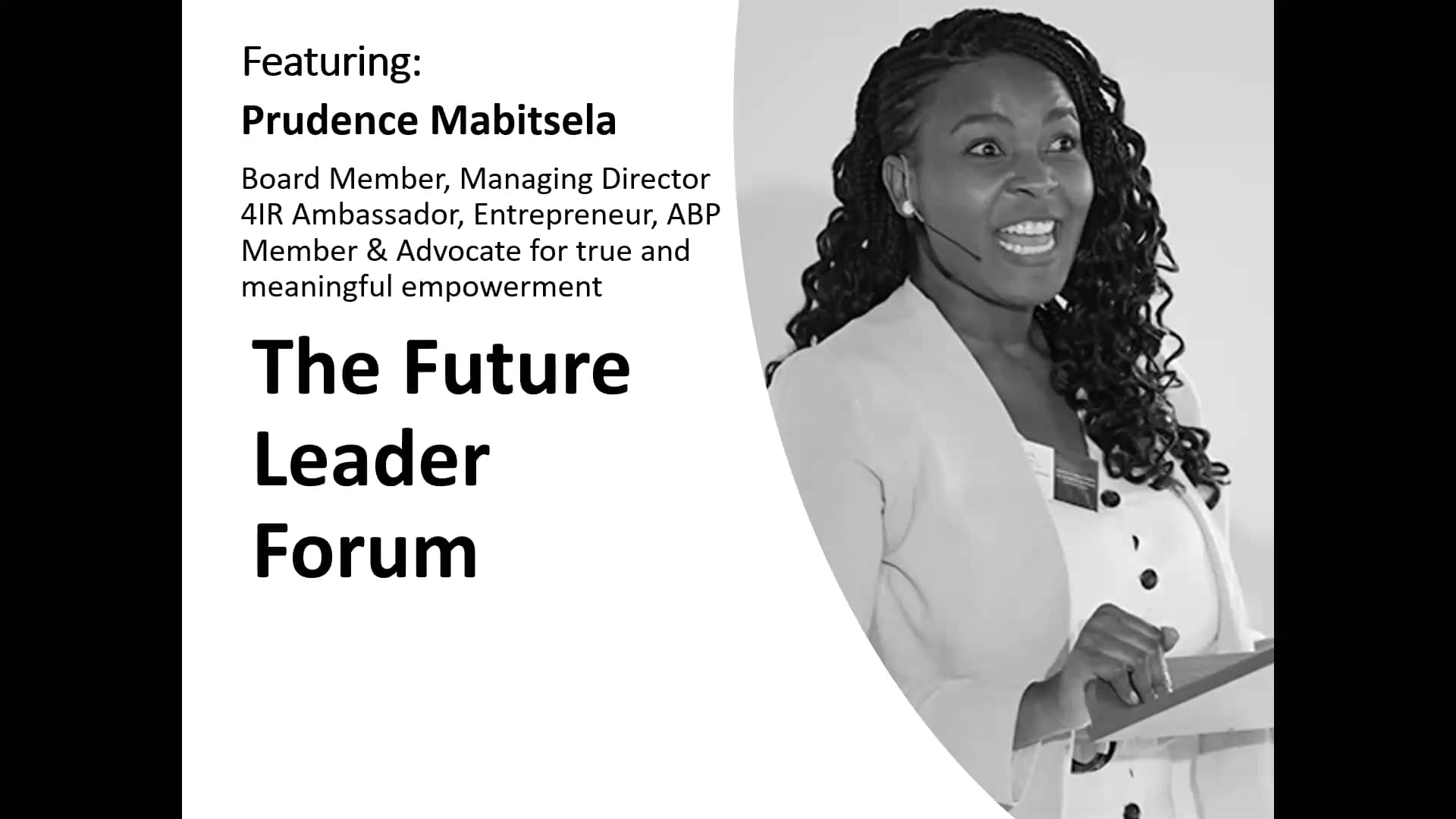 The Future Leader Interview with Prudence Mabitsela on Vimeo