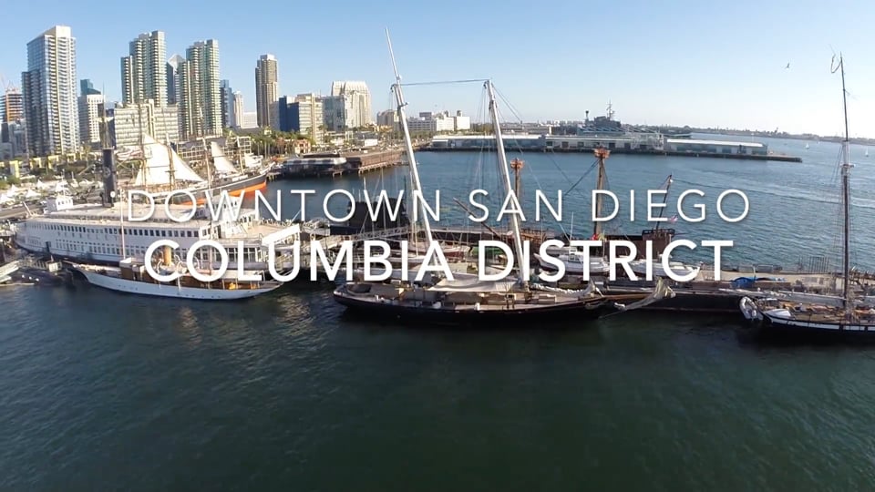 Downtown San Diego Columbia District Tour with Aerial Drone Footage