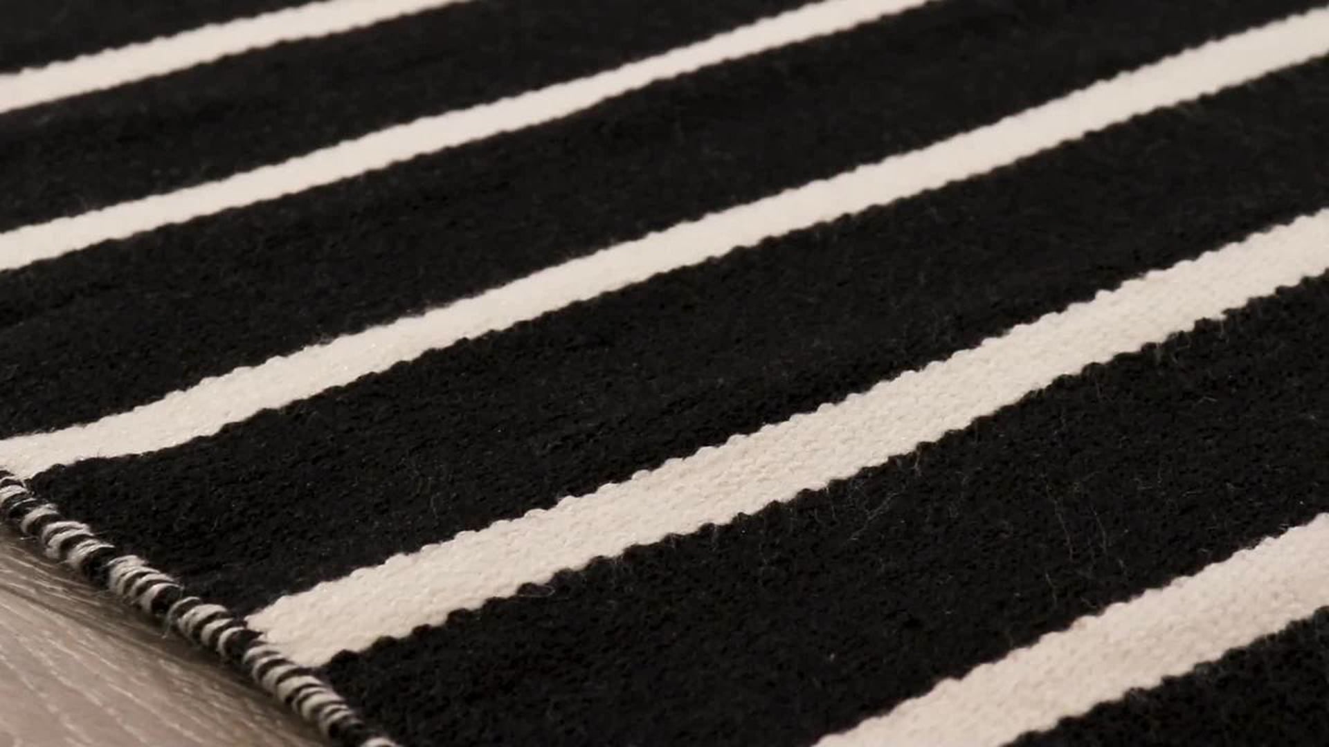 Sorrento Pinstripe Indoor/Outdoor Rug, 8' Square Contemporary