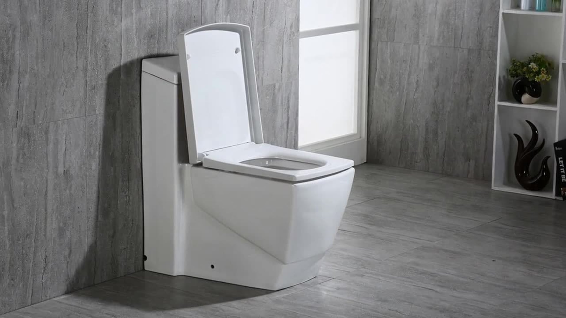 WoodBridge Dual Flush Elongated One Piece Toilet With Soft Closing Seat