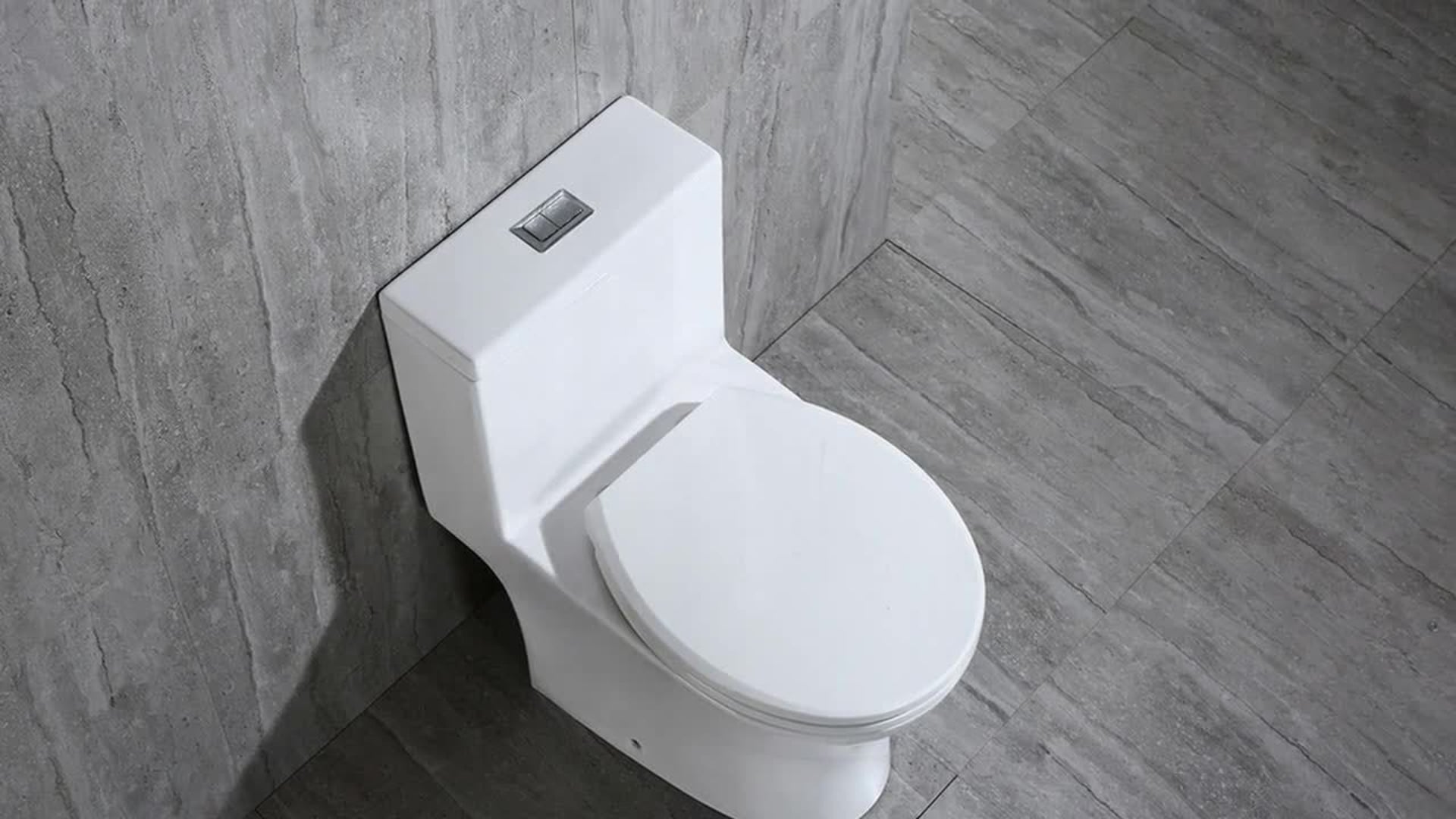 WoodBridge Short Compact One Piece Toilet With Soft Closing Seat Contemporary Toilets by